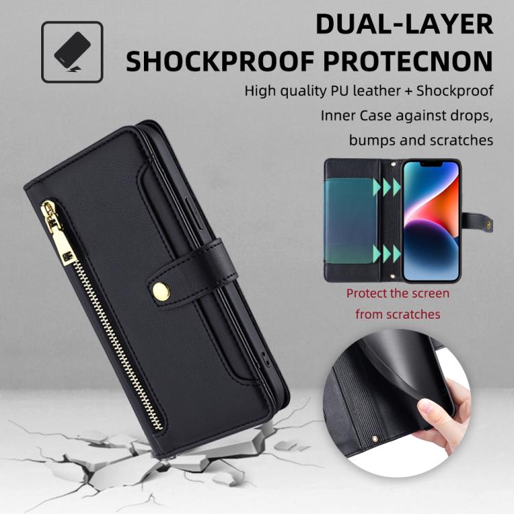 Sheep Texture Cross-body Zipper Wallet Leather Phone Case, For Redmi A7 Pro 171mm / Poco C85x 5G, For Redmi Turbo 5 Max 5G / Poco X8 Pro Max 5G, For Redmi Turbo 5 5G / Poco X8 Pro 5G, For Redmi K90 Pro Max 5G / Poco F8 Ultra                            ...
