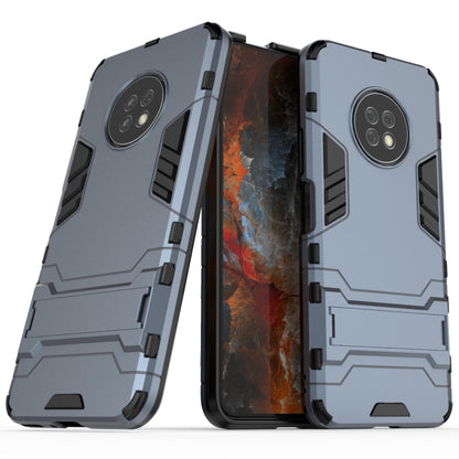 Rugged phone case, dual-layer PC+TPU armor, navy/gray with camera cutouts