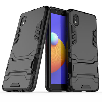 Rugged phone case, dual-layer armor, black with raised corners and camera cutouts