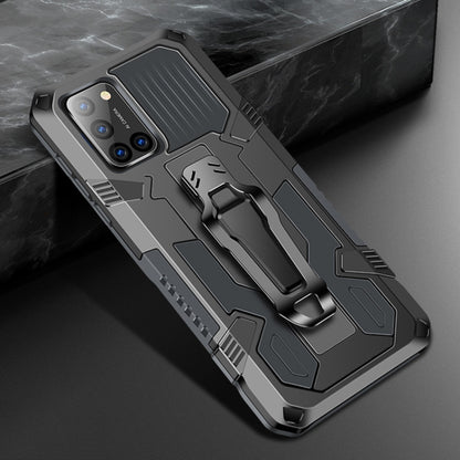 Shockproof protective phone case in dark gray and black with rugged armor frame