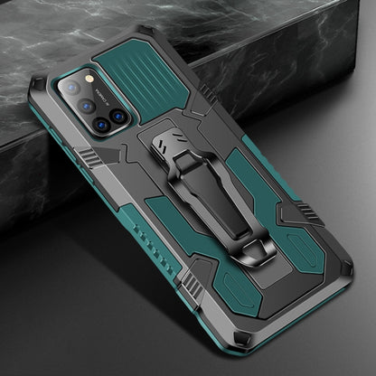 Shockproof protective phone case in army green and black with rugged armor frame