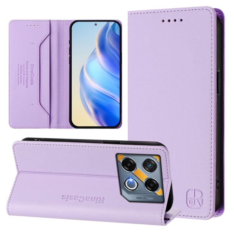 RC01 Dual-Folded Magnetic Suction RFID Leather Phone Case, For Infinix Note 40X 5G, For Infinix Note 40 5G, For Infinix GT 20 Pro 5G, For Infinix Note 40 Pro 4G / 5G, For Infinix Note 40 4G, For Infinix Hot 40 4G / Hot 40 Play, For Infinix Zero 30 4G  ...