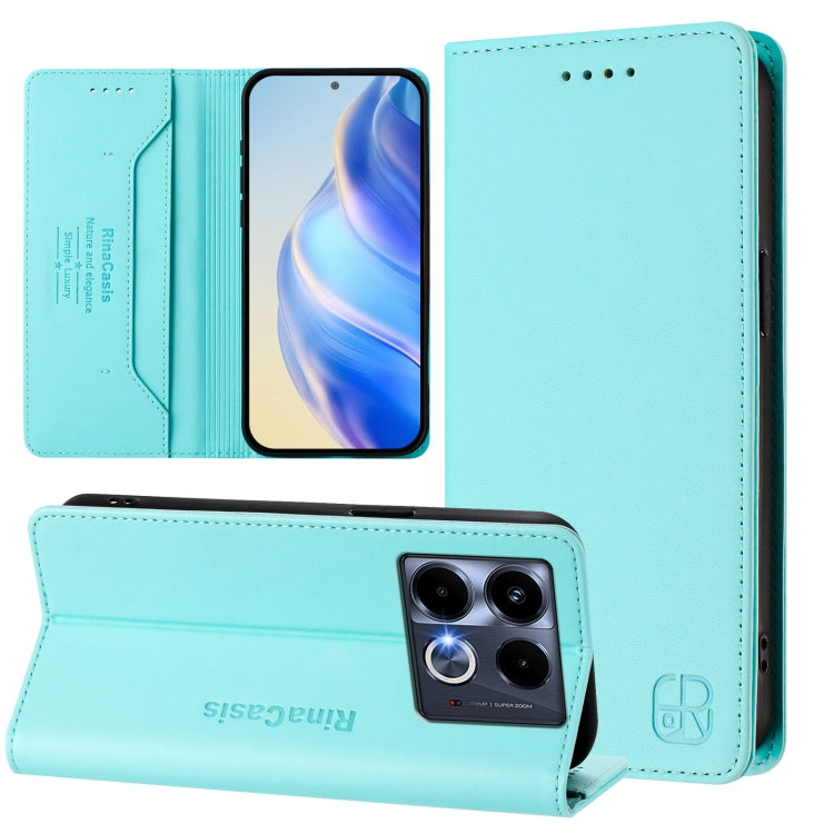 RC01 Dual-Folded Magnetic Suction RFID Leather Phone Case, For Infinix Note 40X 5G, For Infinix Note 40 5G, For Infinix GT 20 Pro 5G, For Infinix Note 40 Pro 4G / 5G, For Infinix Note 40 4G, For Infinix Hot 40 4G / Hot 40 Play, For Infinix Zero 30 4G  ...