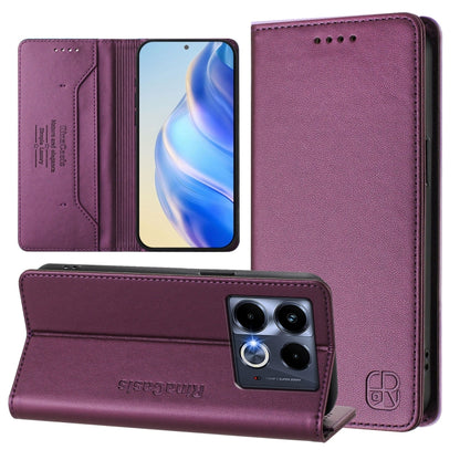RC01 Dual-Folded Magnetic Suction RFID Leather Phone Case, For Infinix Note 40X 5G, For Infinix Note 40 5G, For Infinix GT 20 Pro 5G, For Infinix Note 40 Pro 4G / 5G, For Infinix Note 40 4G, For Infinix Hot 40 4G / Hot 40 Play, For Infinix Zero 30 4G  ...