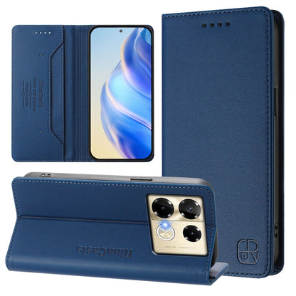 RC01 Dual-Folded Magnetic Suction RFID Leather Phone Case, For Infinix Note 40X 5G, For Infinix Note 40 5G, For Infinix GT 20 Pro 5G, For Infinix Note 40 Pro 4G / 5G, For Infinix Note 40 4G, For Infinix Hot 40 4G / Hot 40 Play, For Infinix Zero 30 4G  ...