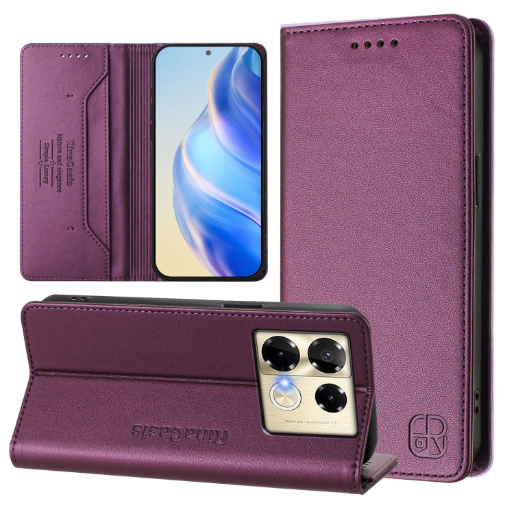 RC01 Dual-Folded Magnetic Suction RFID Leather Phone Case, For Infinix Note 40X 5G, For Infinix Note 40 5G, For Infinix GT 20 Pro 5G, For Infinix Note 40 Pro 4G / 5G, For Infinix Note 40 4G, For Infinix Hot 40 4G / Hot 40 Play, For Infinix Zero 30 4G  ...