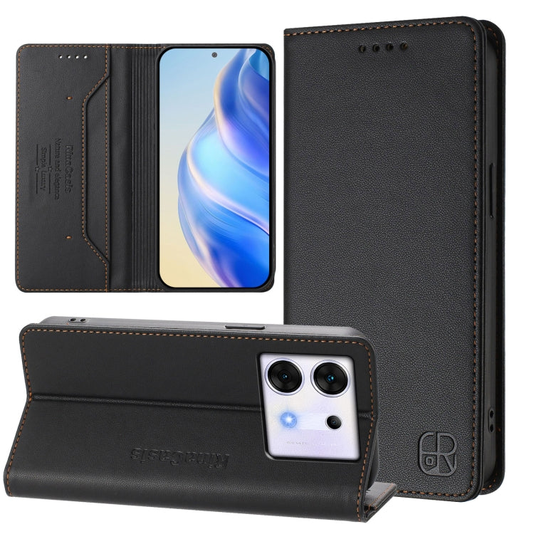 RC01 Dual-Folded Magnetic Suction RFID Leather Phone Case, For Infinix Note 40X 5G, For Infinix Note 40 5G, For Infinix GT 20 Pro 5G, For Infinix Note 40 Pro 4G / 5G, For Infinix Note 40 4G, For Infinix Hot 40 4G / Hot 40 Play, For Infinix Zero 30 4G  ...