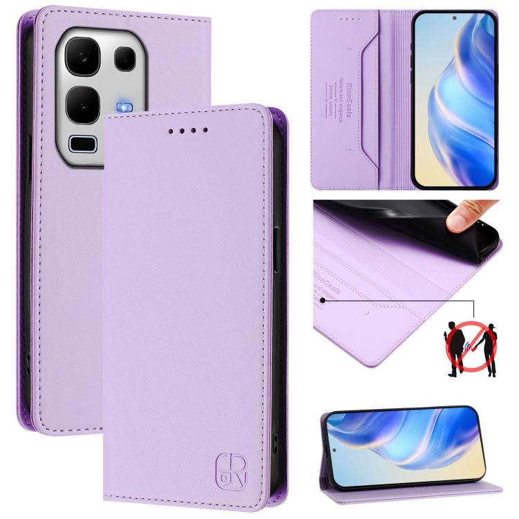 RC01 Dual-Folded Magnetic Suction RFID Leather Phone Case, For Infinix GT 50 Pro 5G, For Infinix Note Edge 5G, For Infinix Smart 20 4G, For Infinix Note 60 / 60 Pro, For Infinix Smart 10 Plus 4G, For Infinix Note 50s, For Infinix Hot 50i 5G / Smart 9 4...
