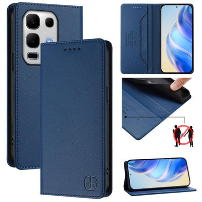 RC01 Dual-Folded Magnetic Suction RFID Leather Phone Case, For Infinix GT 50 Pro 5G, For Infinix Note Edge 5G, For Infinix Smart 20 4G, For Infinix Note 60 / 60 Pro, For Infinix Smart 10 Plus 4G, For Infinix Note 50s, For Infinix Hot 50i 5G / Smart 9 4...