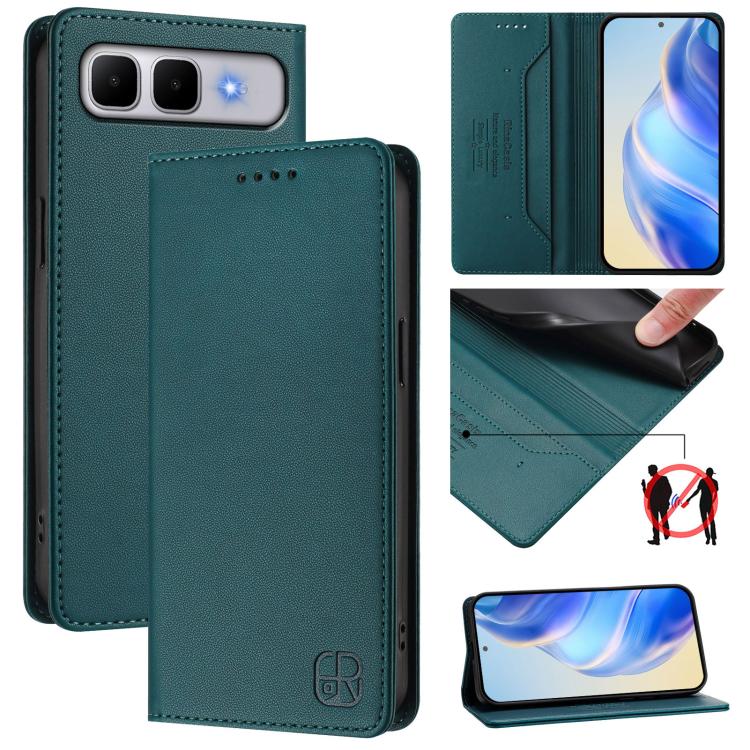 RC01 Dual-Folded Magnetic Suction RFID Leather Phone Case, For Infinix GT 50 Pro 5G, For Infinix Note Edge 5G, For Infinix Smart 20 4G, For Infinix Note 60 / 60 Pro, For Infinix Smart 10 Plus 4G, For Infinix Note 50s, For Infinix Hot 50i 5G / Smart 9 4...