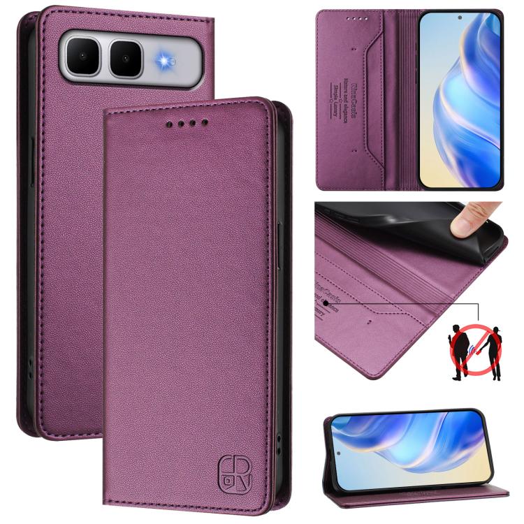 RC01 Dual-Folded Magnetic Suction RFID Leather Phone Case, For Infinix GT 50 Pro 5G, For Infinix Note Edge 5G, For Infinix Smart 20 4G, For Infinix Note 60 / 60 Pro, For Infinix Smart 10 Plus 4G, For Infinix Note 50s, For Infinix Hot 50i 5G / Smart 9 4...