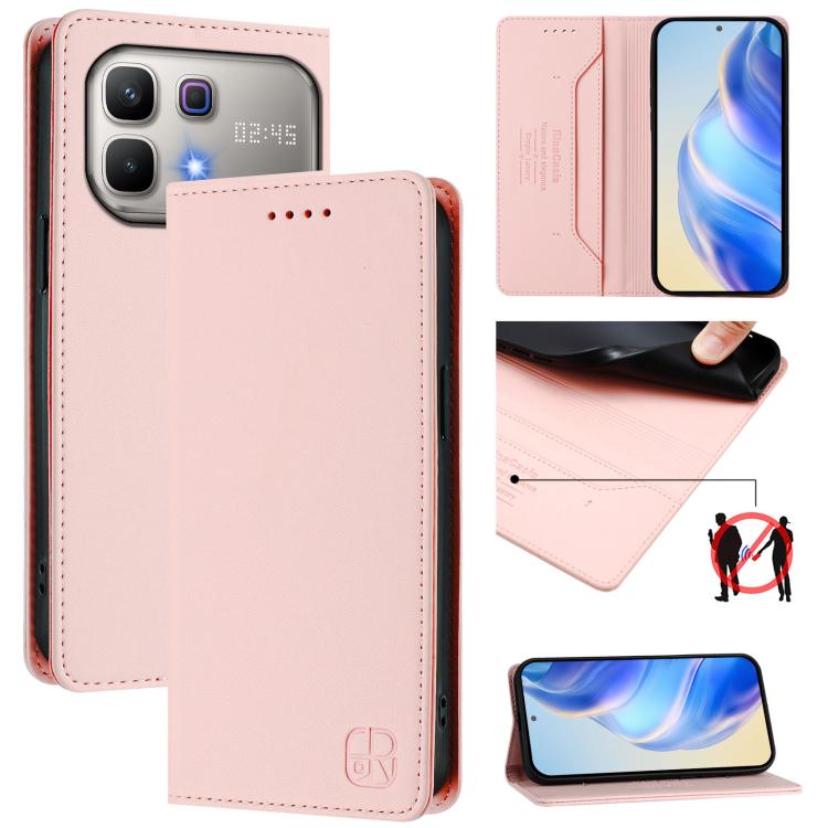 RC01 Dual-Folded Magnetic Suction RFID Leather Phone Case, For Infinix GT 50 Pro 5G, For Infinix Note Edge 5G, For Infinix Smart 20 4G, For Infinix Note 60 / 60 Pro, For Infinix Smart 10 Plus 4G, For Infinix Note 50s, For Infinix Hot 50i 5G / Smart 9 4...