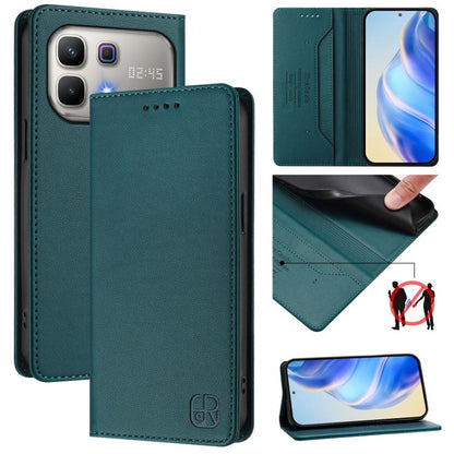 RC01 Dual-Folded Magnetic Suction RFID Leather Phone Case, For Infinix GT 50 Pro 5G, For Infinix Note Edge 5G, For Infinix Smart 20 4G, For Infinix Note 60 / 60 Pro, For Infinix Smart 10 Plus 4G, For Infinix Note 50s, For Infinix Hot 50i 5G / Smart 9 4...