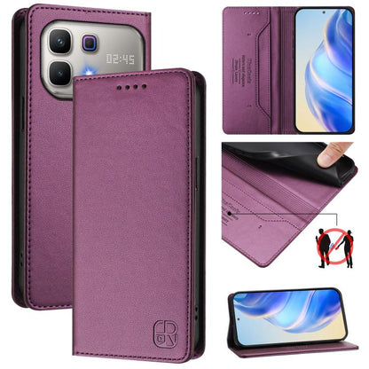 RC01 Dual-Folded Magnetic Suction RFID Leather Phone Case, For Infinix GT 50 Pro 5G, For Infinix Note Edge 5G, For Infinix Smart 20 4G, For Infinix Note 60 / 60 Pro, For Infinix Smart 10 Plus 4G, For Infinix Note 50s, For Infinix Hot 50i 5G / Smart 9 4...