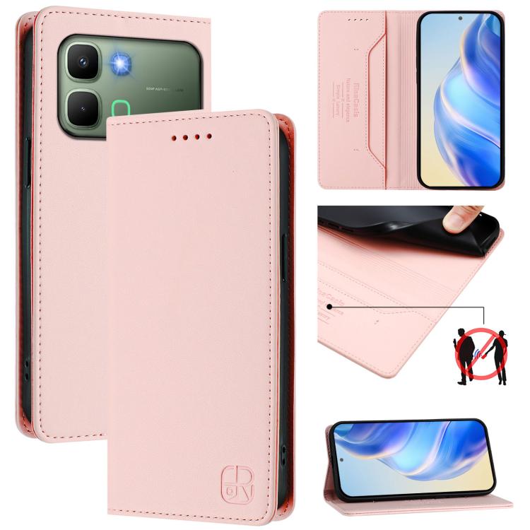 RC01 Dual-Folded Magnetic Suction RFID Leather Phone Case, For Infinix GT 50 Pro 5G, For Infinix Note Edge 5G, For Infinix Smart 20 4G, For Infinix Note 60 / 60 Pro, For Infinix Smart 10 Plus 4G, For Infinix Note 50s, For Infinix Hot 50i 5G / Smart 9 4...