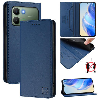 RC01 Dual-Folded Magnetic Suction RFID Leather Phone Case, For Infinix GT 50 Pro 5G, For Infinix Note Edge 5G, For Infinix Smart 20 4G, For Infinix Note 60 / 60 Pro, For Infinix Smart 10 Plus 4G, For Infinix Note 50s, For Infinix Hot 50i 5G / Smart 9 4...