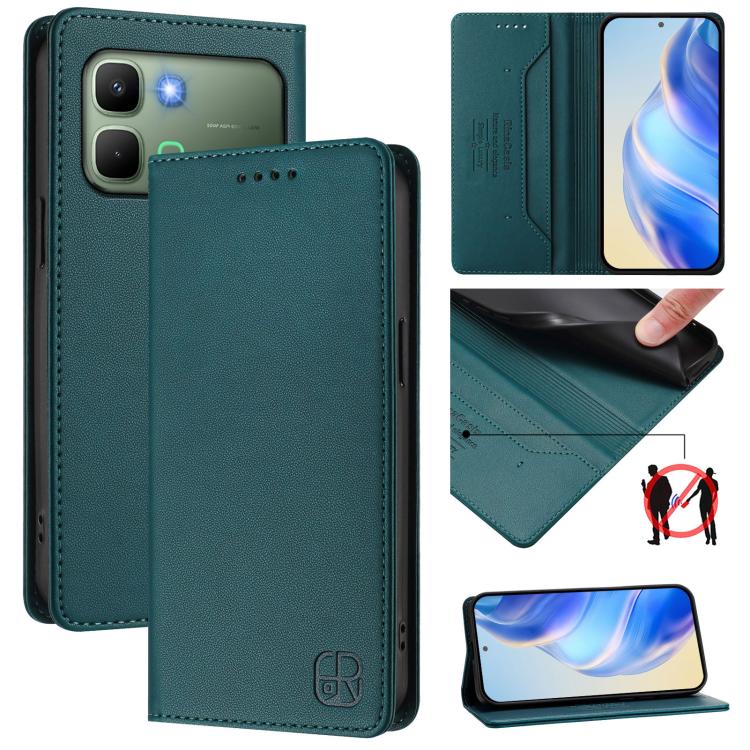 RC01 Dual-Folded Magnetic Suction RFID Leather Phone Case, For Infinix GT 50 Pro 5G, For Infinix Note Edge 5G, For Infinix Smart 20 4G, For Infinix Note 60 / 60 Pro, For Infinix Smart 10 Plus 4G, For Infinix Note 50s, For Infinix Hot 50i 5G / Smart 9 4...