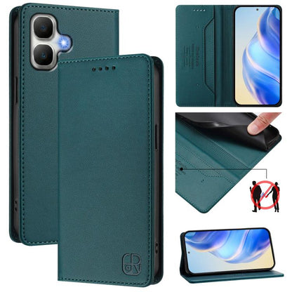 RC01 Dual-Folded Magnetic Suction RFID Leather Phone Case, For Infinix GT 50 Pro 5G, For Infinix Note Edge 5G, For Infinix Smart 20 4G, For Infinix Note 60 / 60 Pro, For Infinix Smart 10 Plus 4G, For Infinix Note 50s, For Infinix Hot 50i 5G / Smart 9 4...