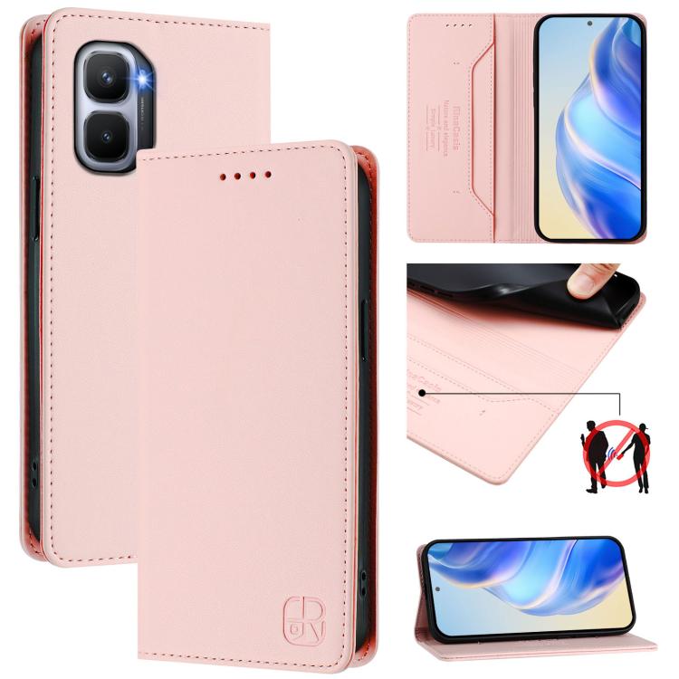 RC01 Dual-Folded Magnetic Suction RFID Leather Phone Case, For Infinix GT 50 Pro 5G, For Infinix Note Edge 5G, For Infinix Smart 20 4G, For Infinix Note 60 / 60 Pro, For Infinix Smart 10 Plus 4G, For Infinix Note 50s, For Infinix Hot 50i 5G / Smart 9 4...