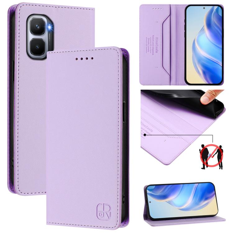 RC01 Dual-Folded Magnetic Suction RFID Leather Phone Case, For Infinix GT 50 Pro 5G, For Infinix Note Edge 5G, For Infinix Smart 20 4G, For Infinix Note 60 / 60 Pro, For Infinix Smart 10 Plus 4G, For Infinix Note 50s, For Infinix Hot 50i 5G / Smart 9 4...