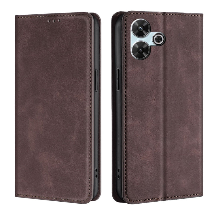 Skin Feel Magnetic Leather Phone Case, For Redmi A7 Pro 171mm / Poco C85x 5G, For Redmi Turbo 5 Max 5G / Poco X8 Pro Max 5G, For Redmi Turbo 5 5G / Poco X8 Pro 5G, For Redmi Note 15 Pro 4G Global 163.2mm, For Redmi A5 4G 171.7mm, For Redmi Note 14S 4G ...