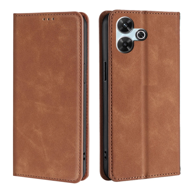 Skin Feel Magnetic Leather Phone Case, For Redmi A7 Pro 171mm / Poco C85x 5G, For Redmi Turbo 5 Max 5G / Poco X8 Pro Max 5G, For Redmi Turbo 5 5G / Poco X8 Pro 5G, For Redmi Note 15 Pro 4G Global 163.2mm, For Redmi A5 4G 171.7mm, For Redmi Note 14S 4G ...