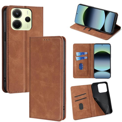 Skin Feel Magnetic Leather Phone Case, For Redmi A7 Pro 171mm / Poco C85x 5G, For Redmi Turbo 5 Max 5G / Poco X8 Pro Max 5G, For Redmi Turbo 5 5G / Poco X8 Pro 5G, For Redmi Note 15 Pro 4G Global 163.2mm, For Redmi A5 4G 171.7mm, For Redmi Note 14S 4G ...