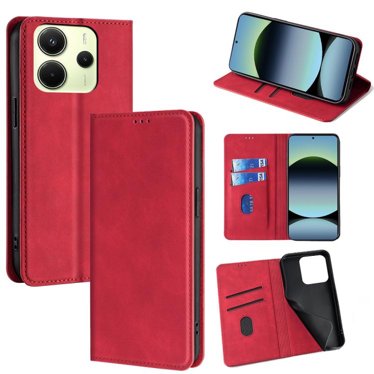 Skin Feel Magnetic Leather Phone Case, For Redmi A7 Pro 171mm / Poco C85x 5G, For Redmi Turbo 5 Max 5G / Poco X8 Pro Max 5G, For Redmi Turbo 5 5G / Poco X8 Pro 5G, For Redmi Note 15 Pro 4G Global 163.2mm, For Redmi A5 4G 171.7mm, For Redmi Note 14S 4G ...