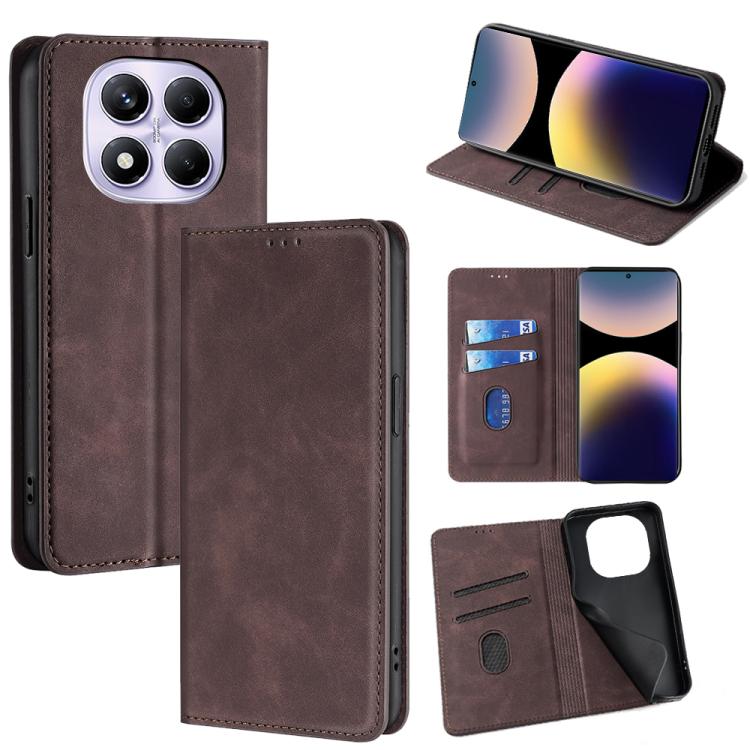 Skin Feel Magnetic Leather Phone Case, For Redmi A7 Pro 171mm / Poco C85x 5G, For Redmi Turbo 5 Max 5G / Poco X8 Pro Max 5G, For Redmi Turbo 5 5G / Poco X8 Pro 5G, For Redmi Note 15 Pro 4G Global 163.2mm, For Redmi A5 4G 171.7mm, For Redmi Note 14S 4G ...