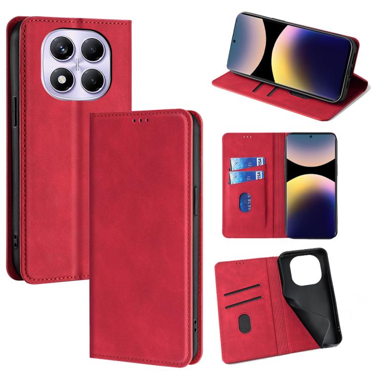 Skin Feel Magnetic Leather Phone Case, For Redmi A7 Pro 171mm / Poco C85x 5G, For Redmi Turbo 5 Max 5G / Poco X8 Pro Max 5G, For Redmi Turbo 5 5G / Poco X8 Pro 5G, For Redmi Note 15 Pro 4G Global 163.2mm, For Redmi A5 4G 171.7mm, For Redmi Note 14S 4G ...