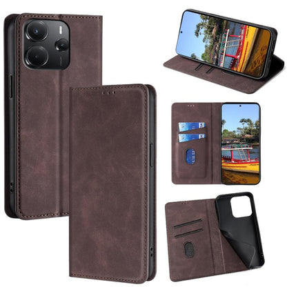 Skin Feel Magnetic Leather Phone Case, For Redmi A7 Pro 171mm / Poco C85x 5G, For Redmi Turbo 5 Max 5G / Poco X8 Pro Max 5G, For Redmi Turbo 5 5G / Poco X8 Pro 5G, For Redmi Note 15 Pro 4G Global 163.2mm, For Redmi A5 4G 171.7mm, For Redmi Note 14S 4G ...