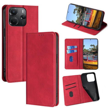 Skin Feel Magnetic Leather Phone Case, For Redmi A7 Pro 171mm / Poco C85x 5G, For Redmi Turbo 5 Max 5G / Poco X8 Pro Max 5G, For Redmi Turbo 5 5G / Poco X8 Pro 5G, For Redmi Note 15 Pro 4G Global 163.2mm, For Redmi A5 4G 171.7mm, For Redmi Note 14S 4G ...