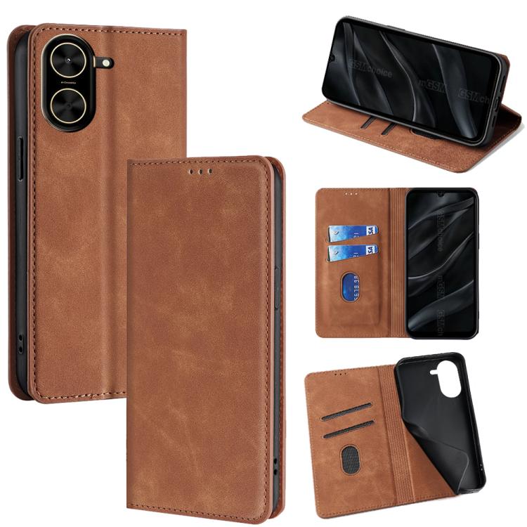 Skin Feel Magnetic Leather Phone Case, For Redmi A7 Pro 171mm / Poco C85x 5G, For Redmi Turbo 5 Max 5G / Poco X8 Pro Max 5G, For Redmi Turbo 5 5G / Poco X8 Pro 5G, For Redmi Note 15 Pro 4G Global 163.2mm, For Redmi A5 4G 171.7mm, For Redmi Note 14S 4G ...