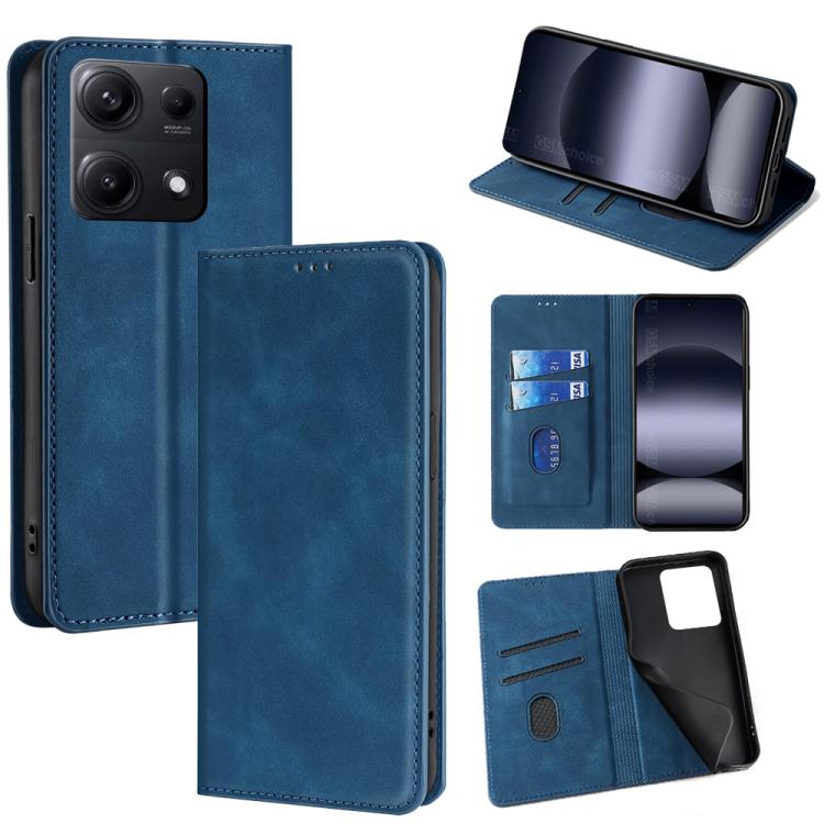 Skin Feel Magnetic Leather Phone Case, For Redmi A7 Pro 171mm / Poco C85x 5G, For Redmi Turbo 5 Max 5G / Poco X8 Pro Max 5G, For Redmi Turbo 5 5G / Poco X8 Pro 5G, For Redmi Note 15 Pro 4G Global 163.2mm, For Redmi A5 4G 171.7mm, For Redmi Note 14S 4G ...
