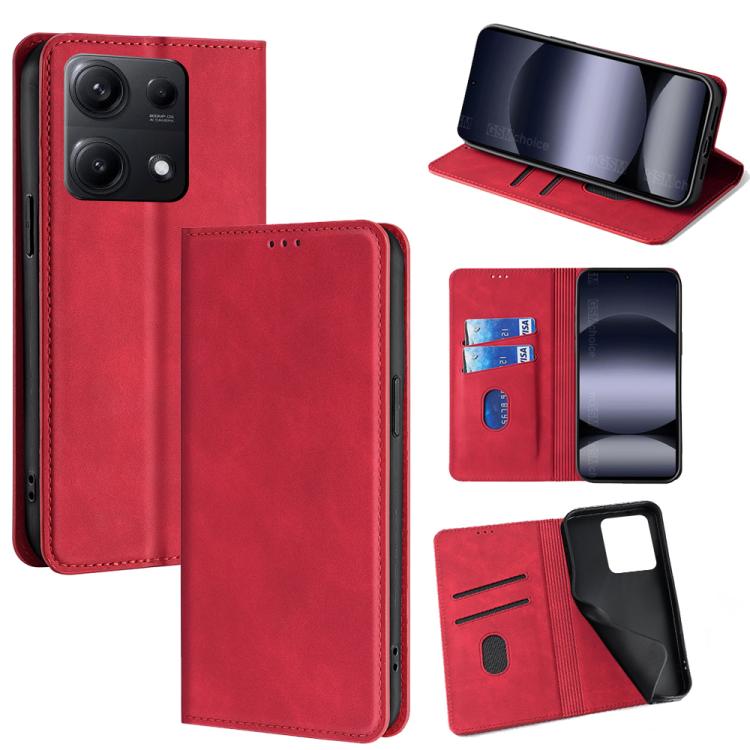 Skin Feel Magnetic Leather Phone Case, For Redmi A7 Pro 171mm / Poco C85x 5G, For Redmi Turbo 5 Max 5G / Poco X8 Pro Max 5G, For Redmi Turbo 5 5G / Poco X8 Pro 5G, For Redmi Note 15 Pro 4G Global 163.2mm, For Redmi A5 4G 171.7mm, For Redmi Note 14S 4G ...