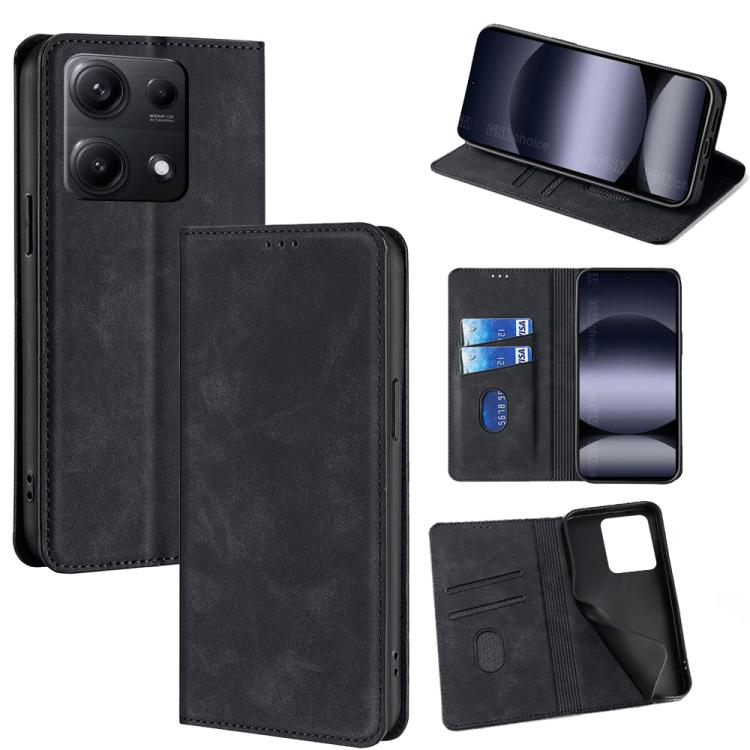 Skin Feel Magnetic Leather Phone Case, For Redmi A7 Pro 171mm / Poco C85x 5G, For Redmi Turbo 5 Max 5G / Poco X8 Pro Max 5G, For Redmi Turbo 5 5G / Poco X8 Pro 5G, For Redmi Note 15 Pro 4G Global 163.2mm, For Redmi A5 4G 171.7mm, For Redmi Note 14S 4G ...