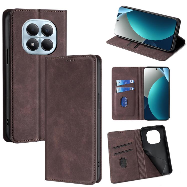 Skin Feel Magnetic Leather Phone Case, For Redmi A7 Pro 171mm / Poco C85x 5G, For Redmi Turbo 5 Max 5G / Poco X8 Pro Max 5G, For Redmi Turbo 5 5G / Poco X8 Pro 5G, For Redmi Note 15 Pro 4G Global 163.2mm, For Redmi A5 4G 171.7mm, For Redmi Note 14S 4G ...