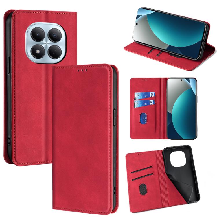 Skin Feel Magnetic Leather Phone Case, For Redmi A7 Pro 171mm / Poco C85x 5G, For Redmi Turbo 5 Max 5G / Poco X8 Pro Max 5G, For Redmi Turbo 5 5G / Poco X8 Pro 5G, For Redmi Note 15 Pro 4G Global 163.2mm, For Redmi A5 4G 171.7mm, For Redmi Note 14S 4G ...