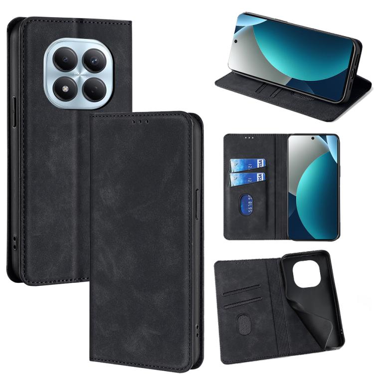 Skin Feel Magnetic Leather Phone Case, For Redmi A7 Pro 171mm / Poco C85x 5G, For Redmi Turbo 5 Max 5G / Poco X8 Pro Max 5G, For Redmi Turbo 5 5G / Poco X8 Pro 5G, For Redmi Note 15 Pro 4G Global 163.2mm, For Redmi A5 4G 171.7mm, For Redmi Note 14S 4G ...