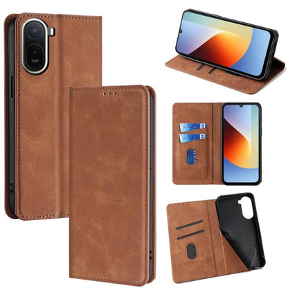 Skin Feel Magnetic Leather Phone Case, For Redmi A7 Pro 171mm / Poco C85x 5G, For Redmi Turbo 5 Max 5G / Poco X8 Pro Max 5G, For Redmi Turbo 5 5G / Poco X8 Pro 5G, For Redmi Note 15 Pro 4G Global 163.2mm, For Redmi A5 4G 171.7mm, For Redmi Note 14S 4G ...