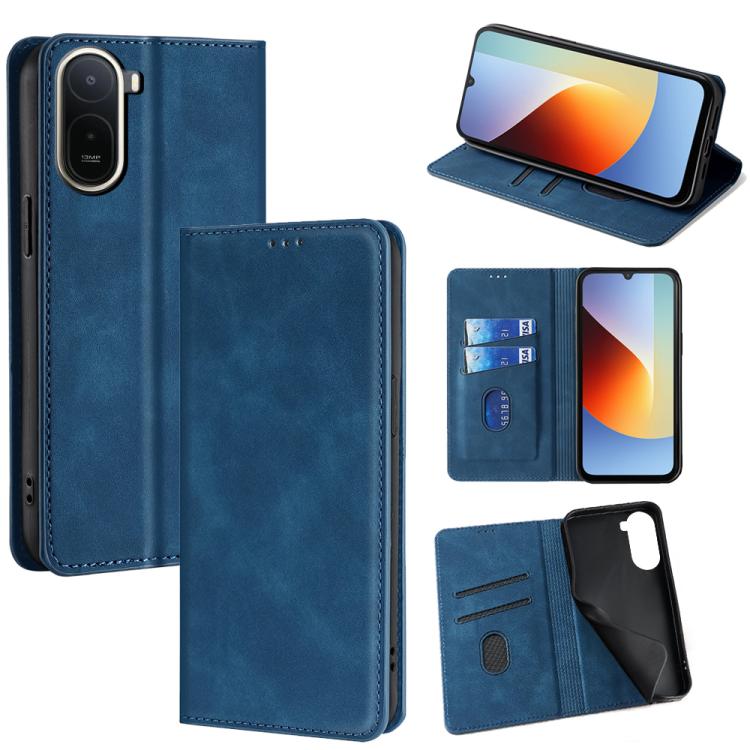Skin Feel Magnetic Leather Phone Case, For Redmi A7 Pro 171mm / Poco C85x 5G, For Redmi Turbo 5 Max 5G / Poco X8 Pro Max 5G, For Redmi Turbo 5 5G / Poco X8 Pro 5G, For Redmi Note 15 Pro 4G Global 163.2mm, For Redmi A5 4G 171.7mm, For Redmi Note 14S 4G ...