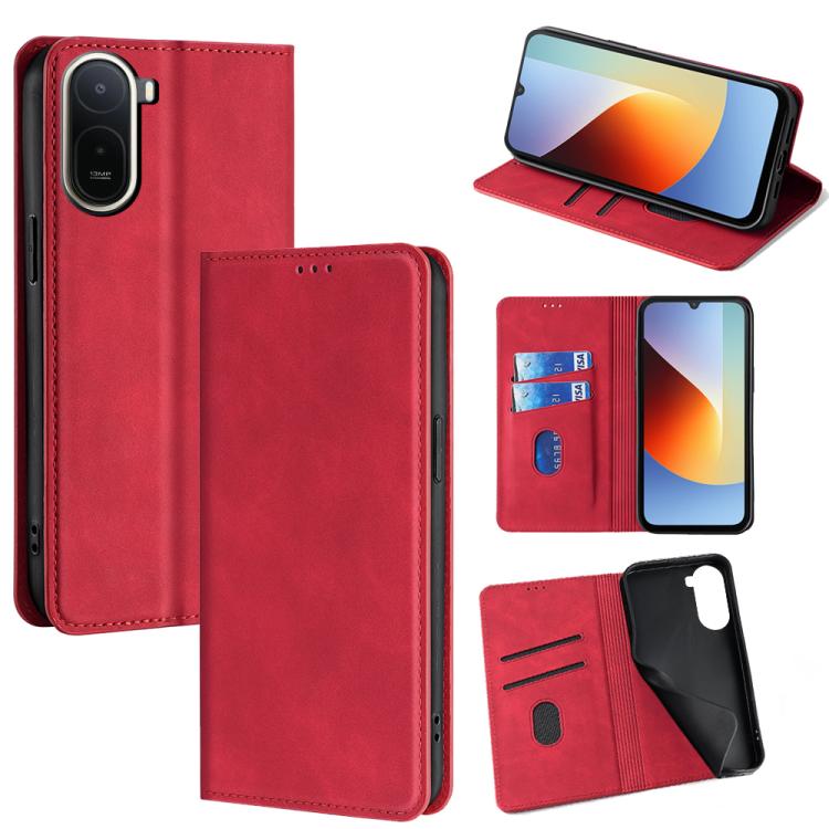 Skin Feel Magnetic Leather Phone Case, For Redmi A7 Pro 171mm / Poco C85x 5G, For Redmi Turbo 5 Max 5G / Poco X8 Pro Max 5G, For Redmi Turbo 5 5G / Poco X8 Pro 5G, For Redmi Note 15 Pro 4G Global 163.2mm, For Redmi A5 4G 171.7mm, For Redmi Note 14S 4G ...