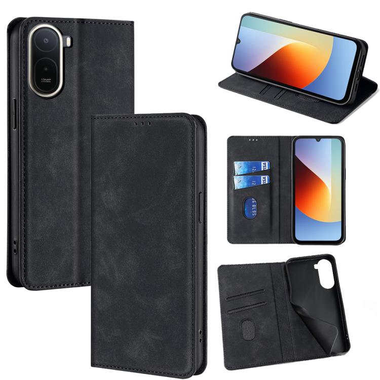 Skin Feel Magnetic Leather Phone Case, For Redmi A7 Pro 171mm / Poco C85x 5G, For Redmi Turbo 5 Max 5G / Poco X8 Pro Max 5G, For Redmi Turbo 5 5G / Poco X8 Pro 5G, For Redmi Note 15 Pro 4G Global 163.2mm, For Redmi A5 4G 171.7mm, For Redmi Note 14S 4G ...