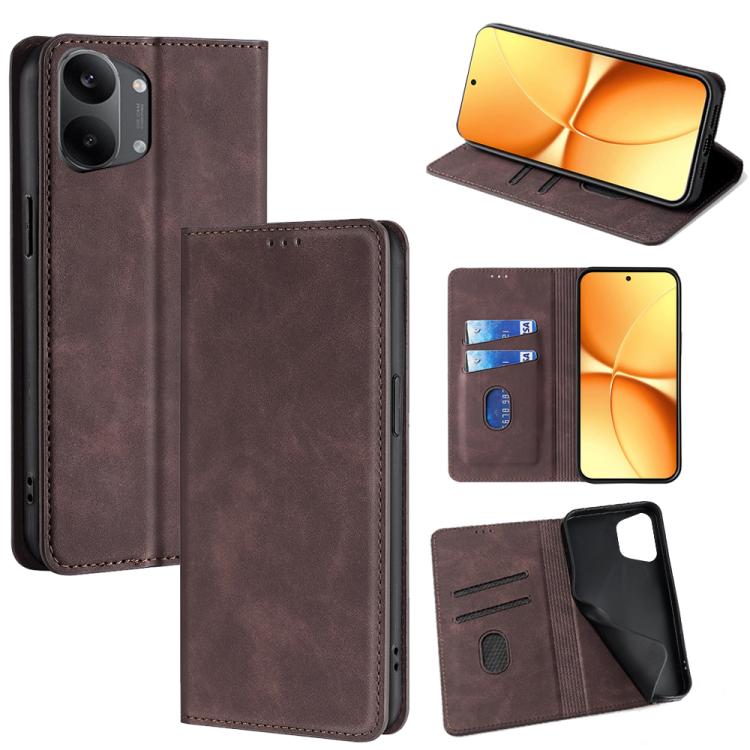 Skin Feel Magnetic Leather Phone Case, For Redmi A7 Pro 171mm / Poco C85x 5G, For Redmi Turbo 5 Max 5G / Poco X8 Pro Max 5G, For Redmi Turbo 5 5G / Poco X8 Pro 5G, For Redmi Note 15 Pro 4G Global 163.2mm, For Redmi A5 4G 171.7mm, For Redmi Note 14S 4G ...