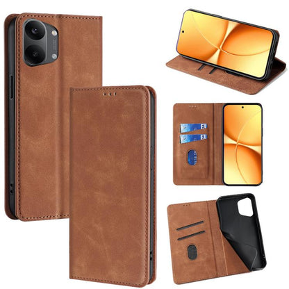 Skin Feel Magnetic Leather Phone Case, For Redmi A7 Pro 171mm / Poco C85x 5G, For Redmi Turbo 5 Max 5G / Poco X8 Pro Max 5G, For Redmi Turbo 5 5G / Poco X8 Pro 5G, For Redmi Note 15 Pro 4G Global 163.2mm, For Redmi A5 4G 171.7mm, For Redmi Note 14S 4G ...