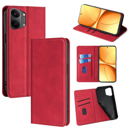 Skin Feel Magnetic Leather Phone Case, For Redmi A7 Pro 171mm / Poco C85x 5G, For Redmi Turbo 5 Max 5G / Poco X8 Pro Max 5G, For Redmi Turbo 5 5G / Poco X8 Pro 5G, For Redmi Note 15 Pro 4G Global 163.2mm, For Redmi A5 4G 171.7mm, For Redmi Note 14S 4G ...