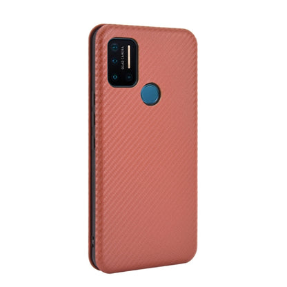 Brown carbon-fiber texture back cover phone case with camera cutout