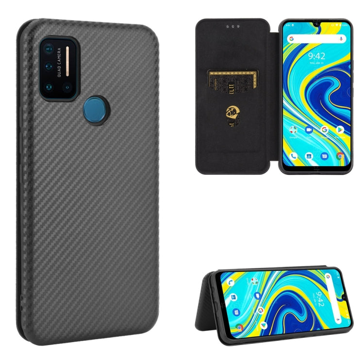 Black carbon-fiber texture magnetic flip phone case with card slot