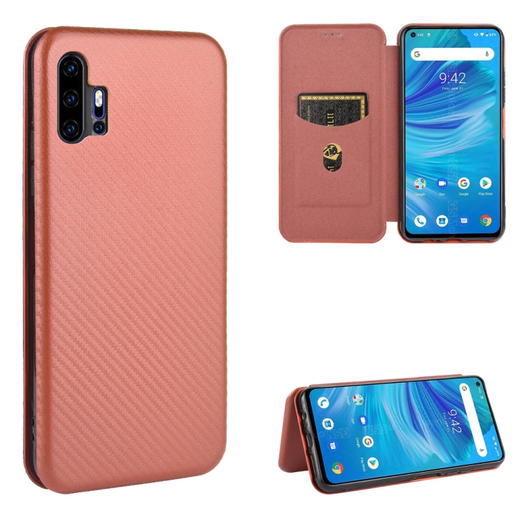 Rose carbon fiber textured magnetic flip phone case with card slot, protective cover.