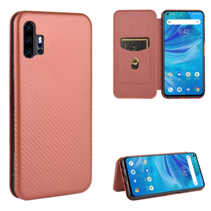 Rose carbon fiber textured magnetic flip phone case with card slot, protective cover.